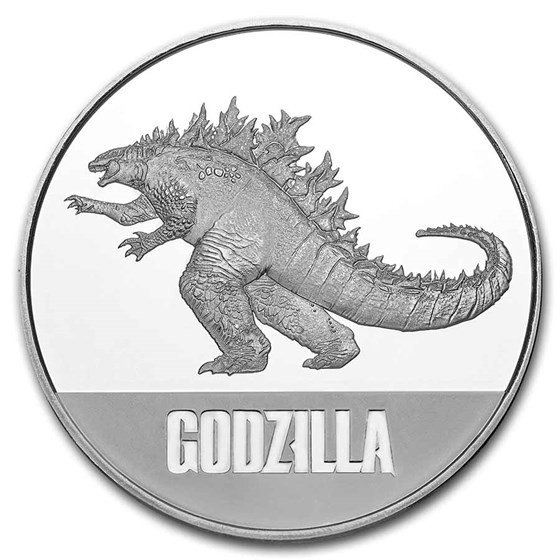 2021 1 oz $2 NZD Niue Silver Godzilla Coin BU | European Mint